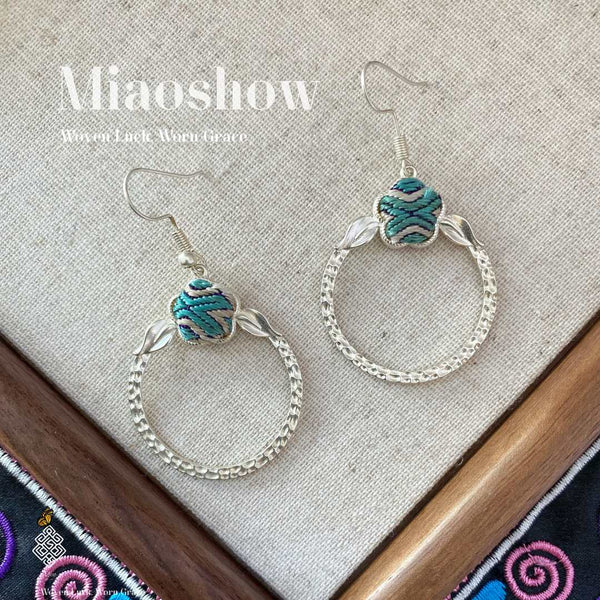 Circle of Calm - Miao Embroidery Earrings