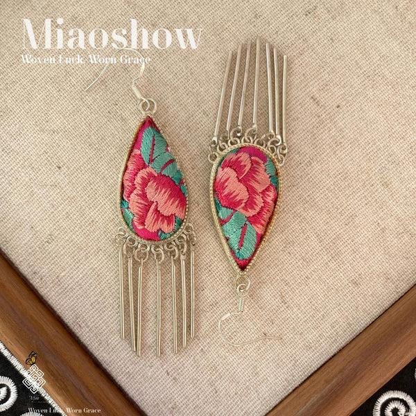 Blossom Flow | Miao Embroidery Earrings