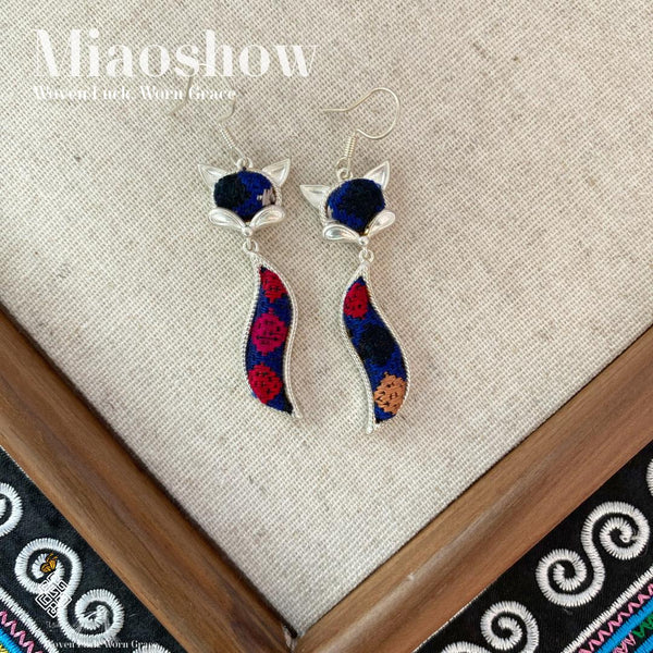 Fox Spirit | Miao Embroidery Earrings