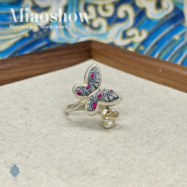 Wax & Wish | Miao Batik Butterfly Ring