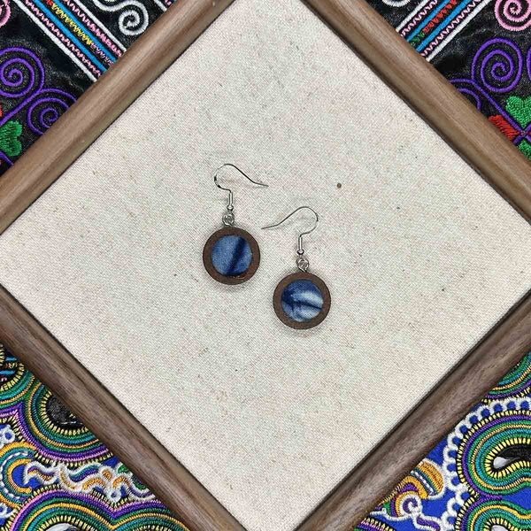 Miao Intangible Cultural Heritage Batik Earrings