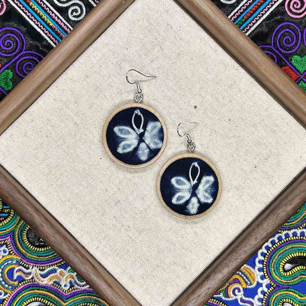 Miao Intangible Cultural Heritage Batik Earrings