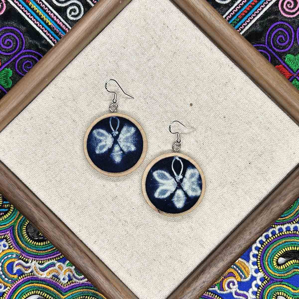 Miao Intangible Cultural Heritage Batik Earrings