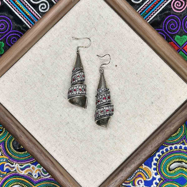 Miao Intangible Cultural Heritage Batik Earrings