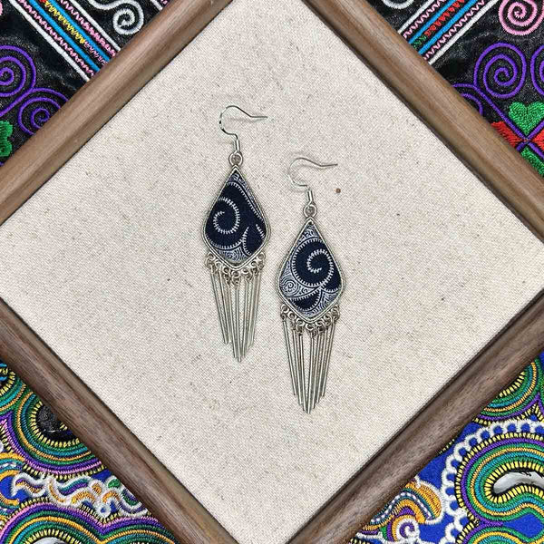 Miao Intangible Cultural Heritage Batik Earrings