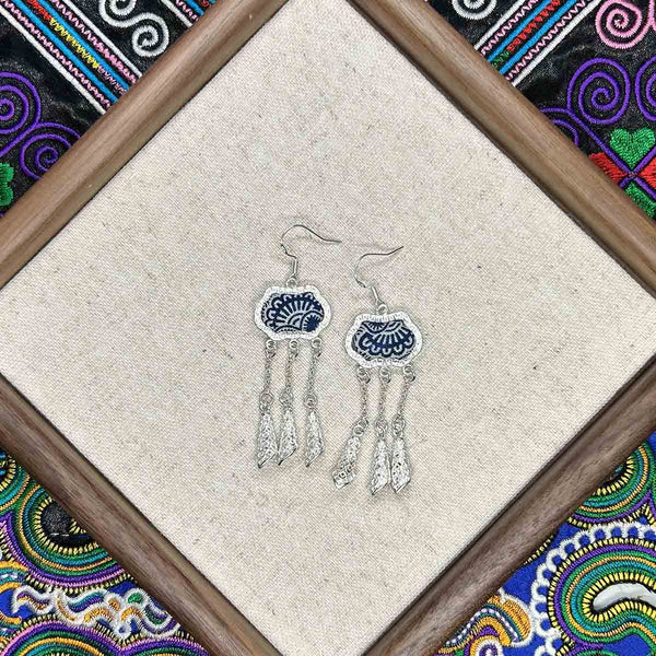 Miao Intangible Cultural Heritage Batik Earrings