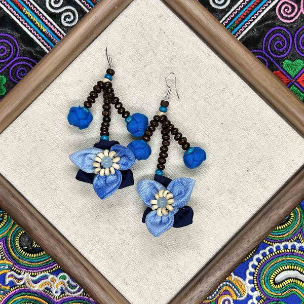 Miao Intangible Cultural Heritage Batik Earrings