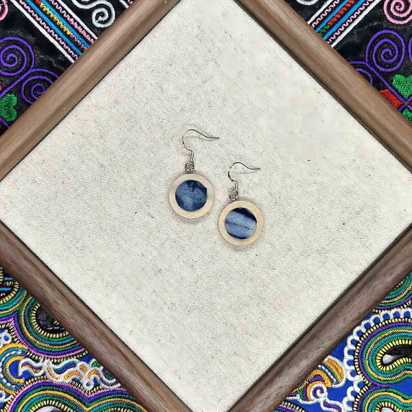 Miao Intangible Cultural Heritage Batik Earrings