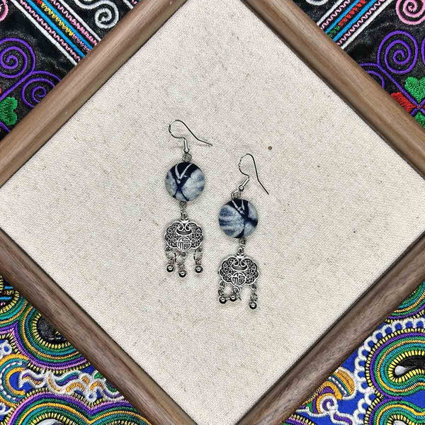 Miao Intangible Cultural Heritage Batik Earrings