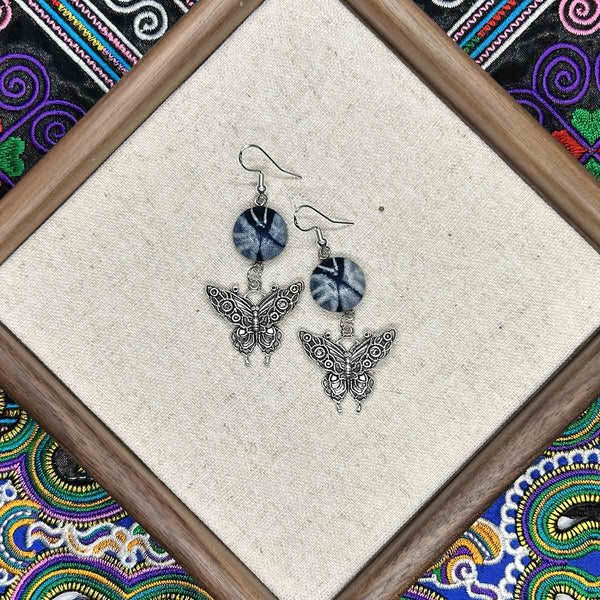 Miao Intangible Cultural Heritage Batik Earrings