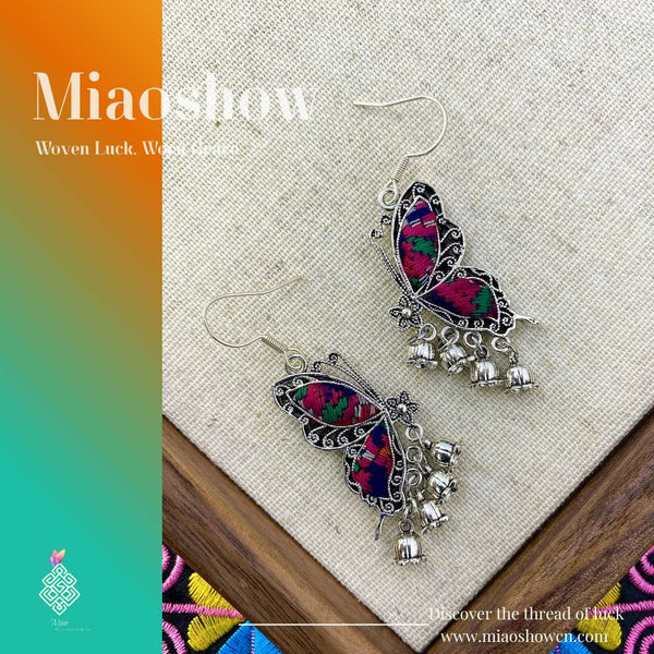 Butterfly Whispers | Miao Embroidery Earrings