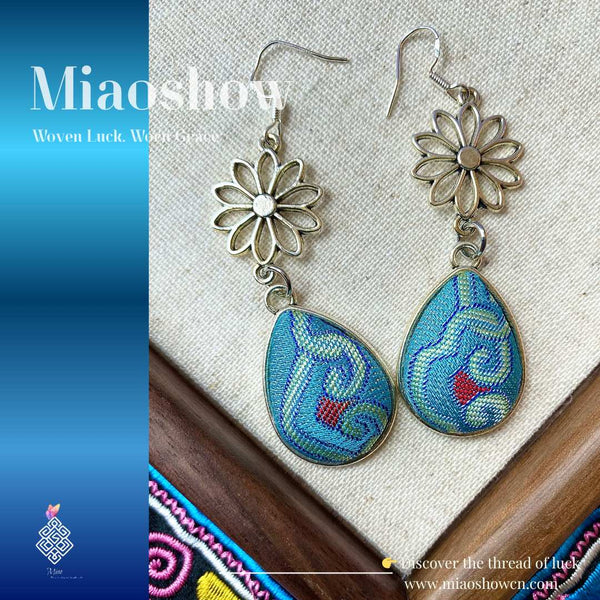 Water Drop Series | Miao Embroidery Earrings