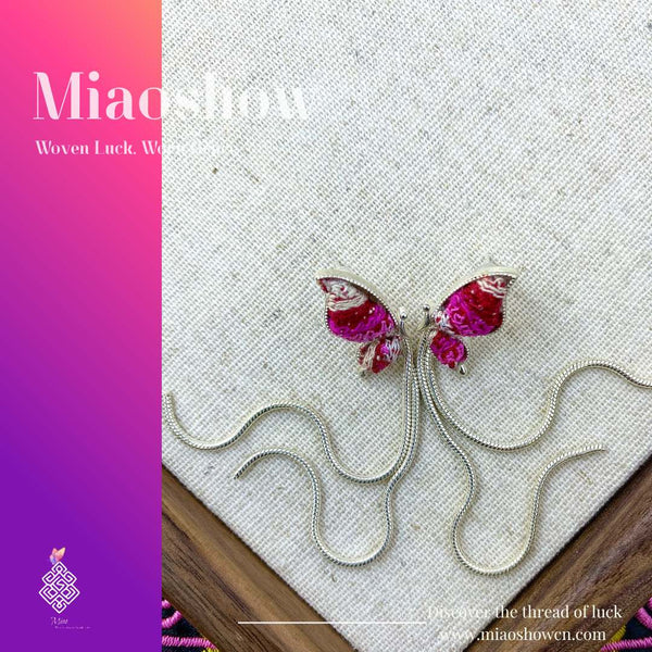 Whispered Wings | Miao Embroidery Earrings
