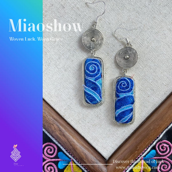 Peace at the Center | Miao Embroidery Earrings