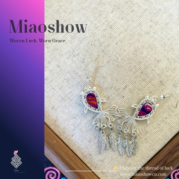 Koi Earrings | Miao Embroidery Collection